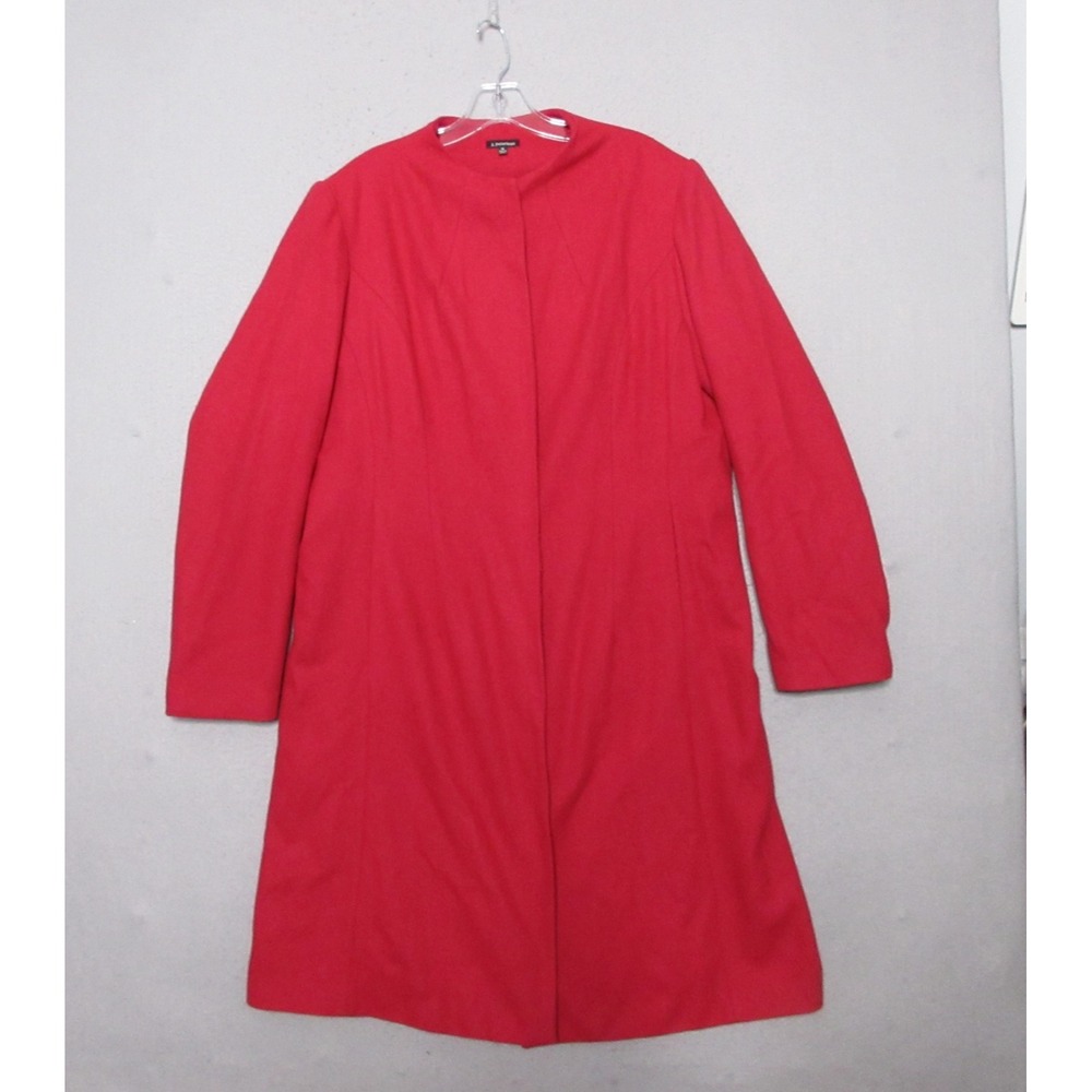 J Peterman Coat Plus 16 Red Wool Blend Preppy Timeless Classic Style Academia